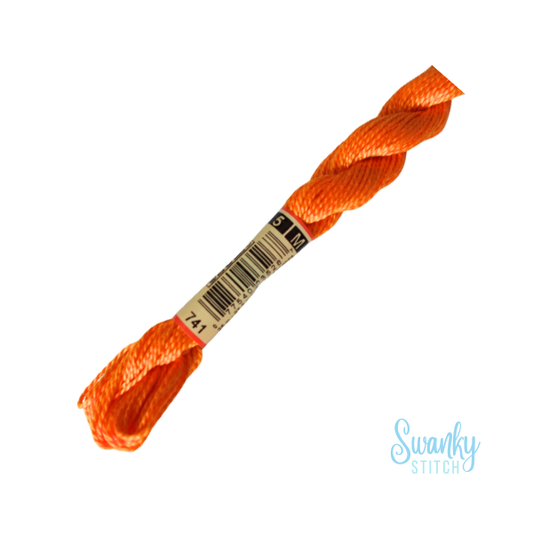 DMC 5 Pearl Cotton 741 Mandarin