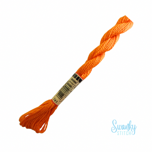 DMC 3 Pearl Cotton 741 Mandarin