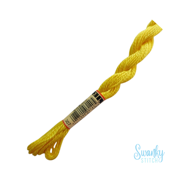DMC 3 Pearl Cotton 307 Lemon