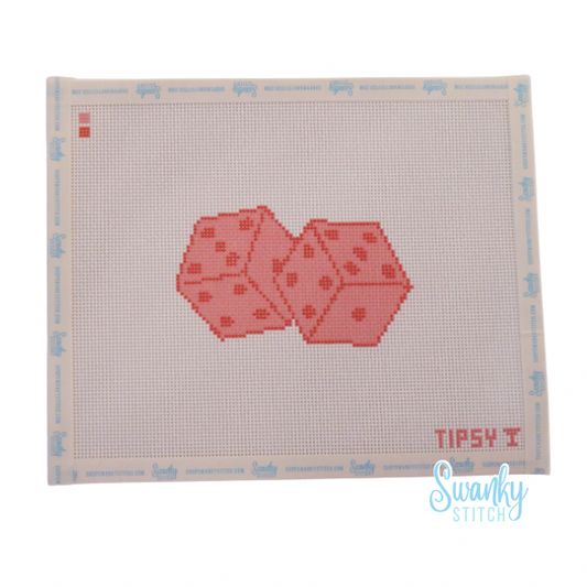 Pink Dice Needlepoint Canvas