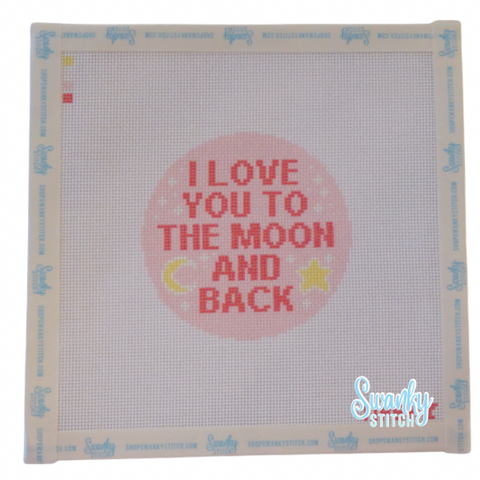 I Love You to the Moon and Back Pink Canvas