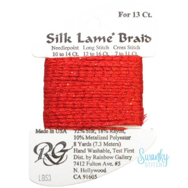 Silk Lamé Braid 18 SL53 Crimson