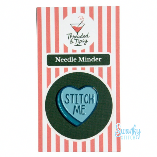 Blue Stitch Me Heart Needle Minder