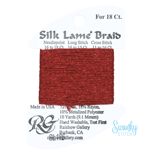 Silk Lamé Braid 18 SL186 Fiery Red