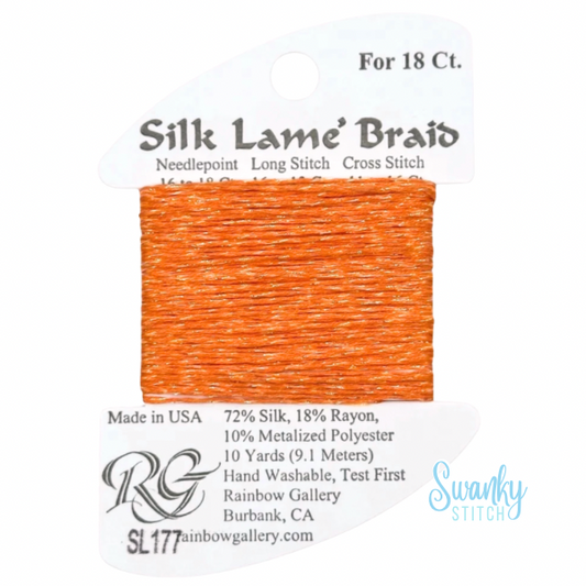 Silk Lamé Braid 18 SL177 Orange Pop