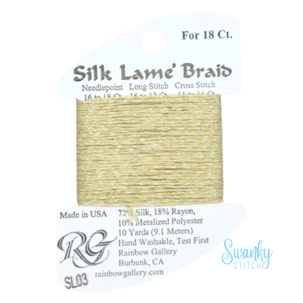 Silk Lamé Braid 18 SL03 Ecru