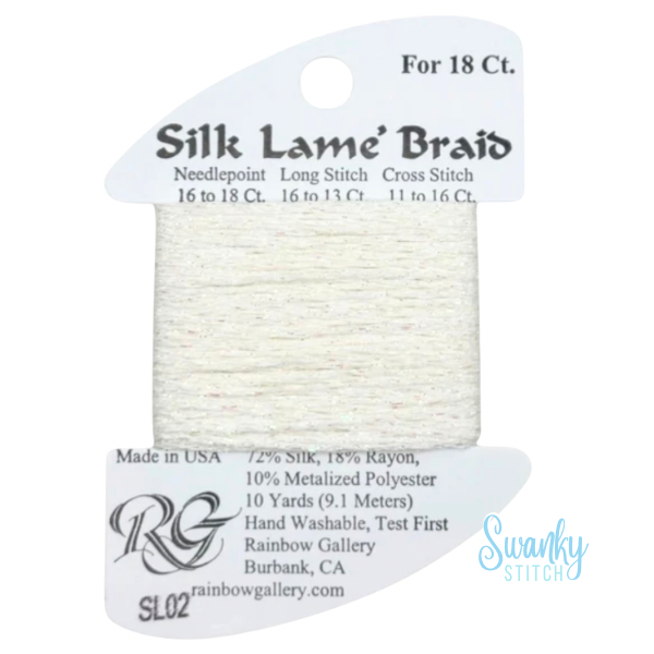 Silk Lamé Braid 18 SL02 White