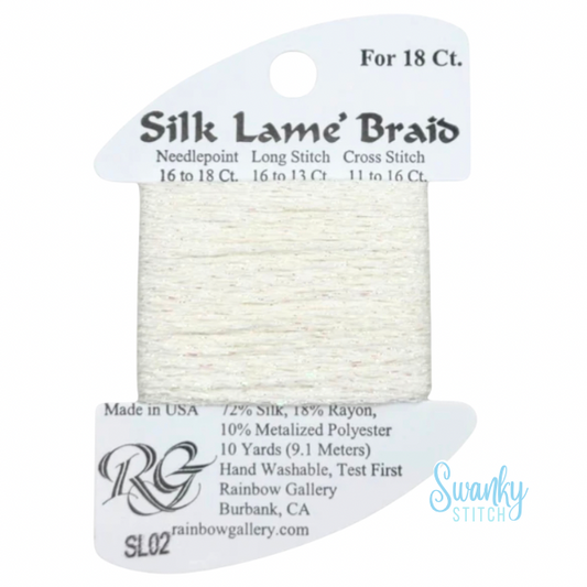 Silk Lamé Braid 18 SL02 White