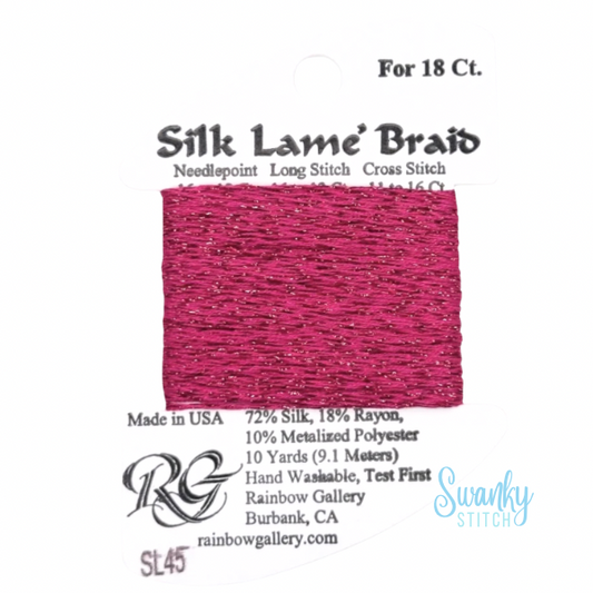 Silk Lamé Braid 18 SL45 Deep Rose