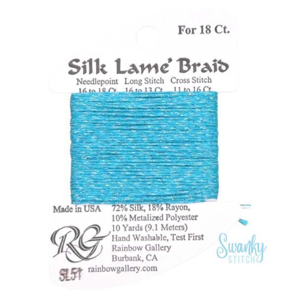 Silk Lamé Braid 18 SL51 Turquoise