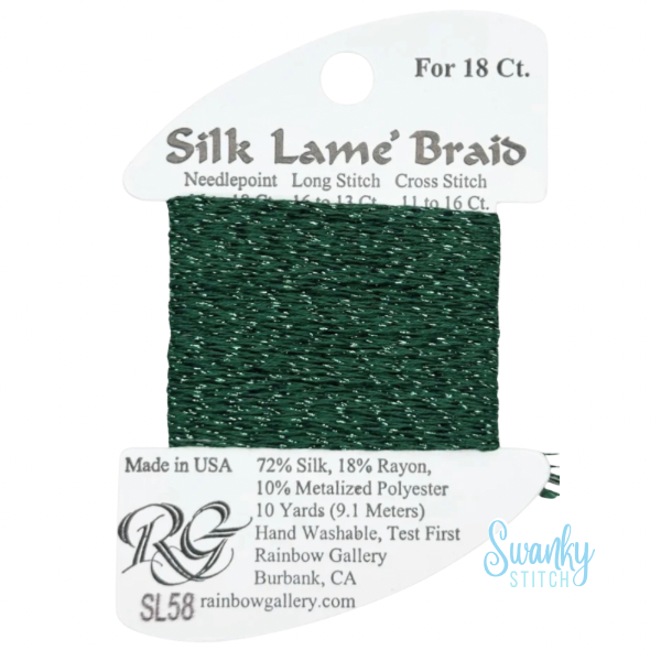 Silk Lamé Braid 18 SL58 Dark Christmas Green
