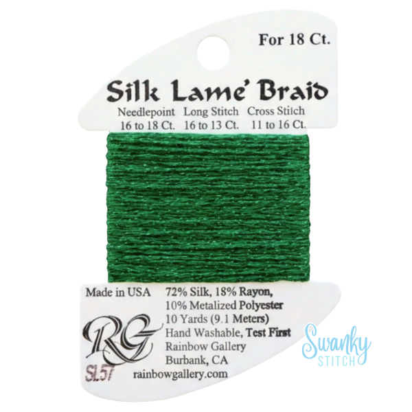 Silk Lamé Braid 18 SL57 Christmas Green