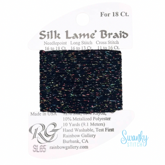 Silk Lamé Braid 18 SL65 Black Sparkle