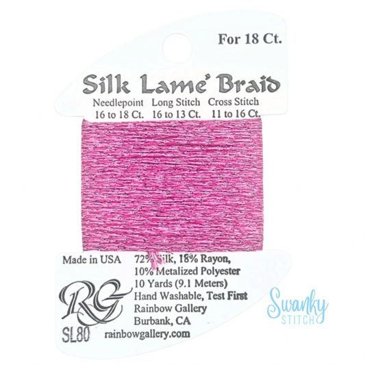 Silk Lamé Braid 18 SL80 Pink Carnation