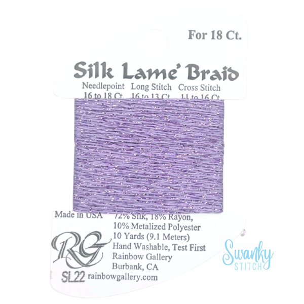 Silk Lamé Braid 18 SL22 Lavender