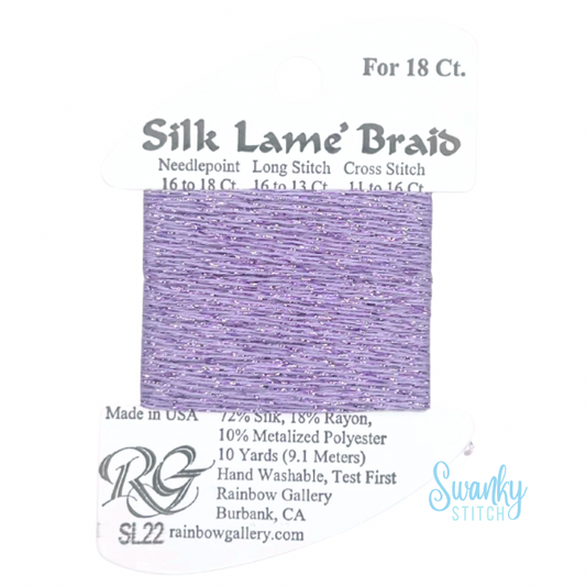 Silk Lamé Braid 18 SL22 Lavender