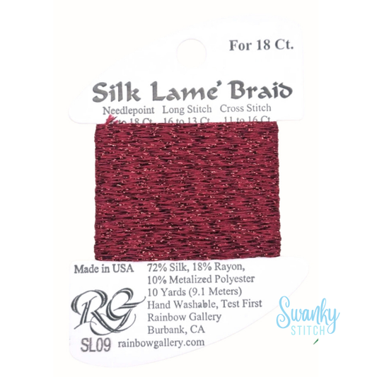 Silk Lamé Braid 18 SL09 Dark Red