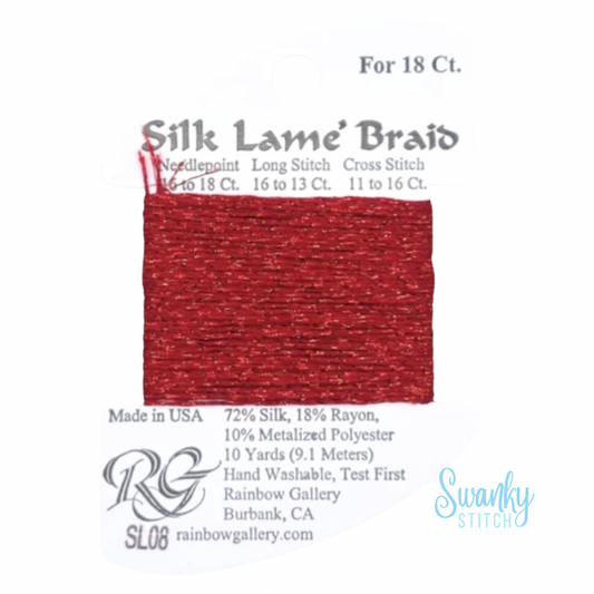 Silk Lamé Braid 18 SL08 Red