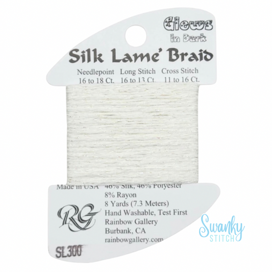 Silk Lamé Braid 18 SL300 Glow in the dark White