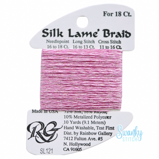 Silk Lamé Braid 18 SL121 Powder Pink