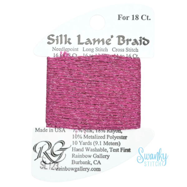 Silk Lamé Braid 18 SL123 Dark Hot Pink