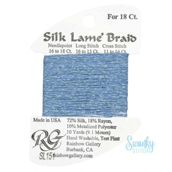 Silk Lamé Braid 18 SL151 Azure Blue