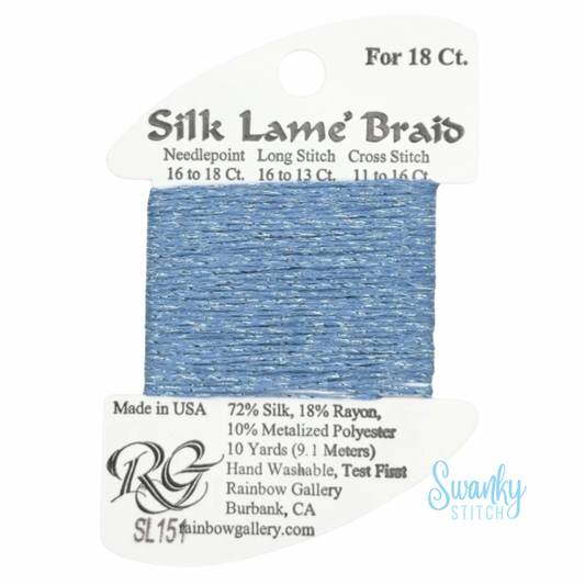 Silk Lamé Braid 18 SL151 Azure Blue