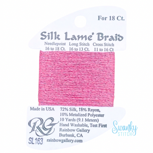 Silk Lamé Braid 18 SL163 Medium Rose