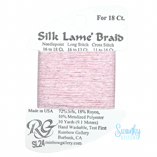 Silk Lamé Braid 18 SL24 Baby Pink