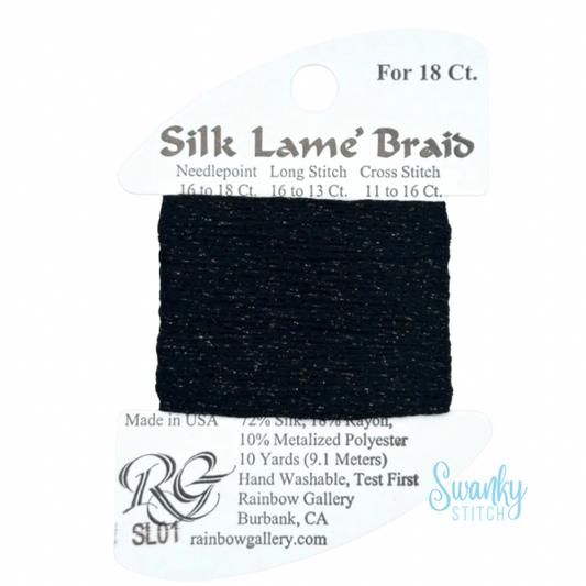 Silk Lamé Braid 18 SL01 Black