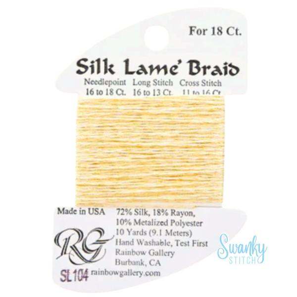 Silk Lamé Braid 18 SL104 Soft Yellow