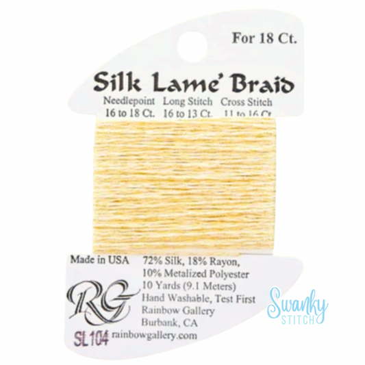 Silk Lamé Braid 18 SL104 Soft Yellow