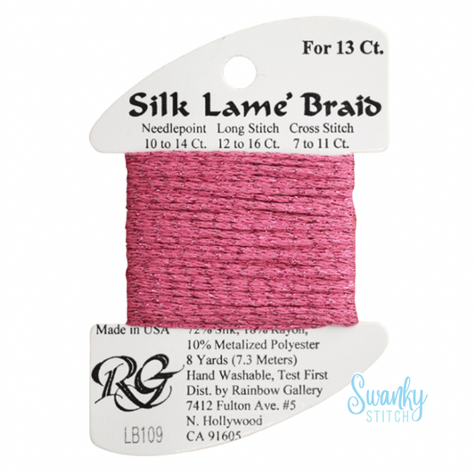 Silk Lamé Braid 18 SL109 Medium Raspberry