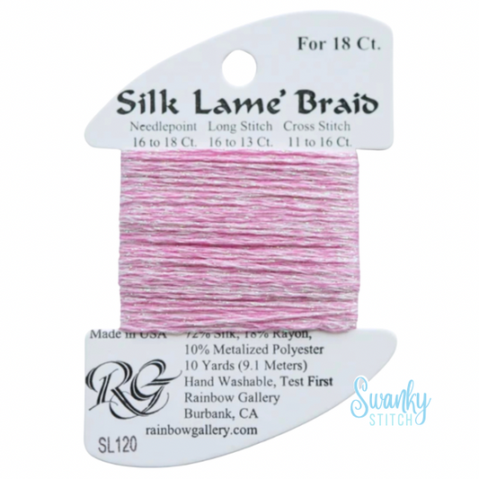 Silk Lamé Braid 18 SL120 Lite Raspberry