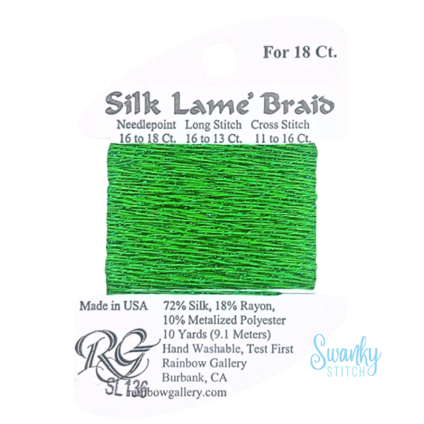 Silk Lamé Braid 18 SL136 Kelly Green