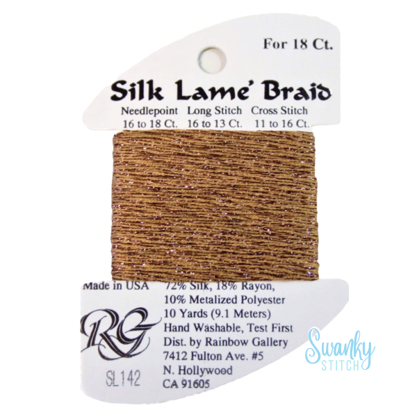 Silk Lamé Braid 18 SL142 Toasted Almond
