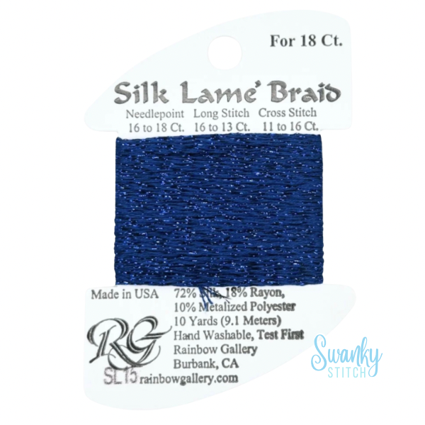 Silk Lamé Braid 18 SL15 Dark Blue