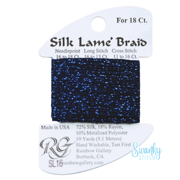 Silk Lamé Braid 18 SL16 Navy