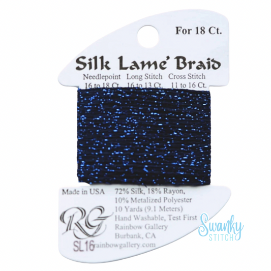 Silk Lamé Braid 18 SL16 Navy