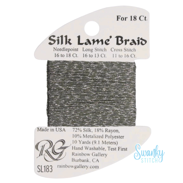 Silk Lamé Braid 18 SL183 Gray Stone