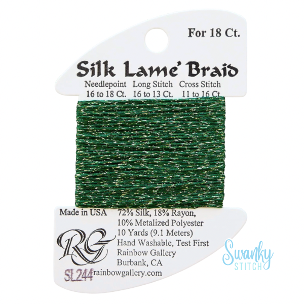 Silk Lamé Braid 18 SL244 Vineyard Green
