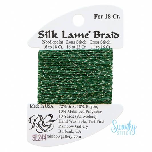 Silk Lamé Braid 18 SL244 Vineyard Green