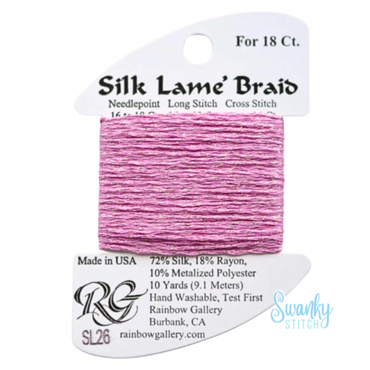 Silk Lamé Braid 18 SL26 Raspberry