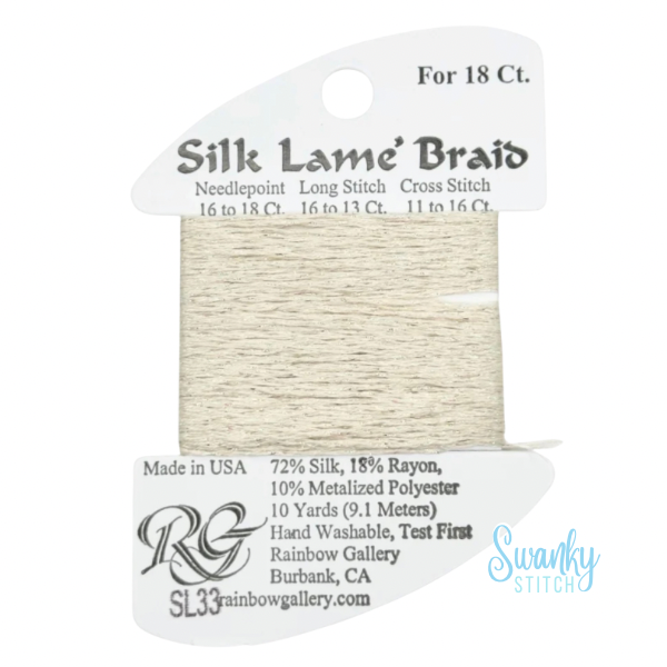 Silk Lamé Braid 18 SL33 Eggshell