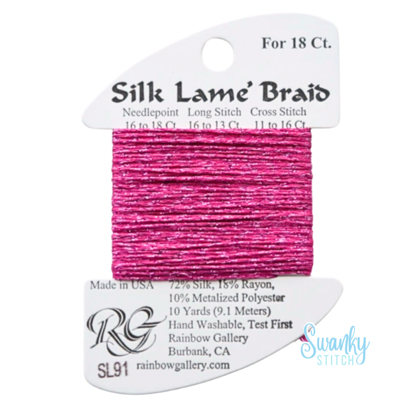 Silk Lamé Braid 18 SL91 Dark Raspberry