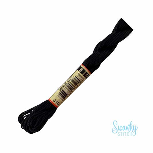 DMC 5 Pearl Cotton 310 Black