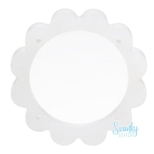 Scallop Acrylic Tray- 4" Circle White