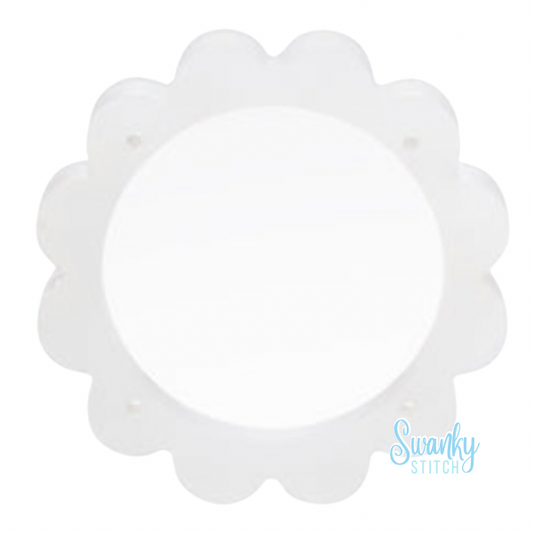 Scallop Acrylic Tray- 4" Circle White