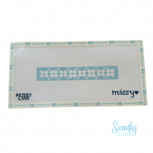 Key Fob Floral Inverse Sky Blue