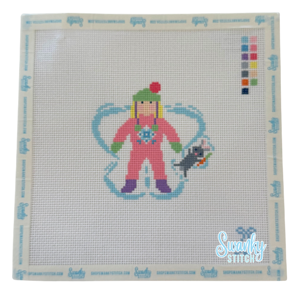 Snow Angel Girl with Bunny